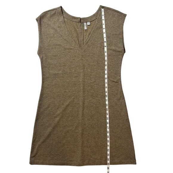 Old Navy Womens Large Cap Sleeve V-Neck Gold Shift Dress - Picture 8 of 9